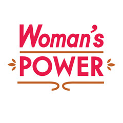 woman's power    typography t-shirt design on white background 