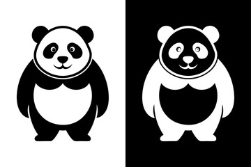 High-Quality Panda Silhouette Vector Icon for Logos & Artwork.
