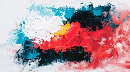 Vibrant blocks of color come together in this abstract painting, which is well-suited for use in backgrounds, social media, and wallpaper textures, and is a popular way to add visual interest