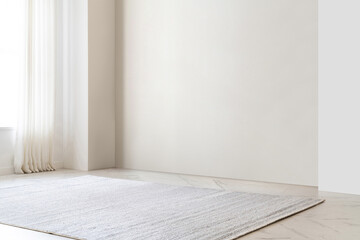 Modern Scandinavian and minimalist living room interior. White empty room. Scandinavian interior design. Home Nordic interior.