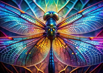 Intricate Insect Wing Double Exposure: Abstract Nature Art
