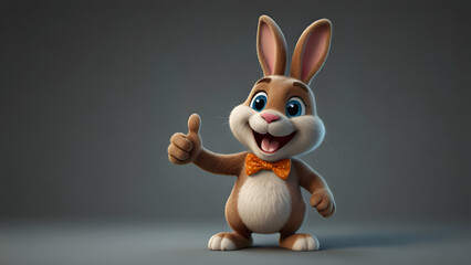 Obraz premium Happy Easter Wallpaper Featuring a Cartoon Bunny Holding an Easter Egg Surrounded by Colorful Spring Flowers