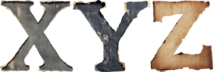 Vintage Newspaper Style X,Y,Z