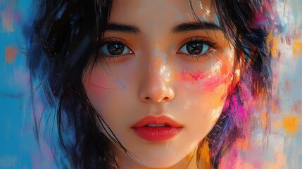 Captivating Digital Portrait of a Young Woman