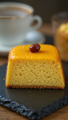  Kue Lumpur, an Indonesian soft custard-like cake, topped with a single raisin in the center