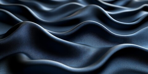 Obraz premium Dark blue fabric waves, abstract background texture