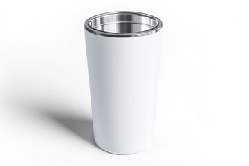 Steel Tumbler Mockup. Stainless Steel Drink Container Isolated on White Background