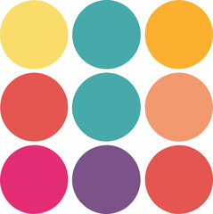 vector illustration color of a group of people in circleset of colorful round buttons,set of colorful round buttons,