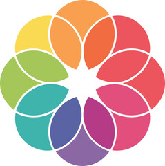 vector illustration color of a group of people in circleset of colorful round buttons,set of colorful round buttons,