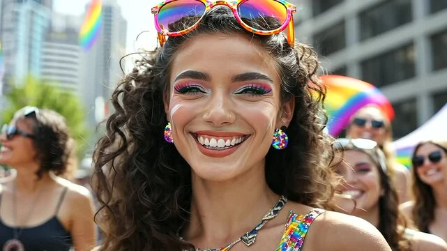 Pride Festival with Drag Performers Entertaining a Vibrant Crowd
