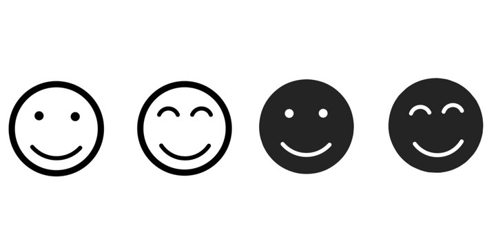 Smile Icon in trendy flat style isolated on white background. Happy face, smiley face icons