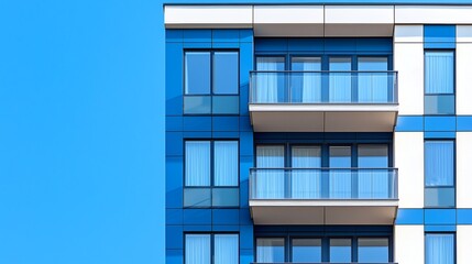 Close-up of wind turbine blades rotating against a clear blue sky, renewable energy, green technology, stock photo with side copy space.