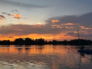 sunset over lake