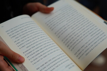 man reading a book