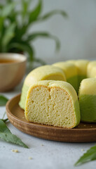 Bolu Kukus Bogor, a soft and fluffy steamed cake with a signature cracked top. 