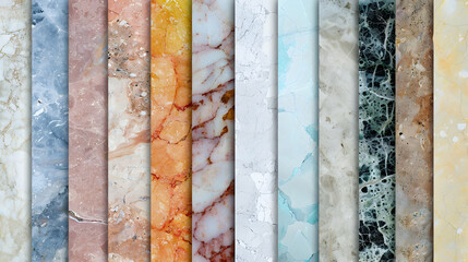 Varied Marble Textures Background Illustration
