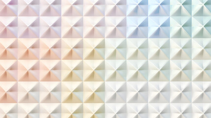 Fototapeta premium A textured pattern of 3D pyramids in soft pastel colors, creating a visually appealing design.
