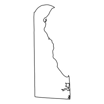 Outline Map of the State of Delaware