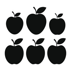 Apple vectors art silhouettes background white-1