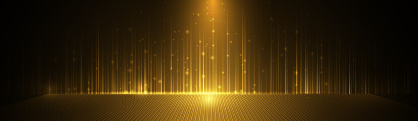 7. Gold light ray, stage scene - luxury - premium award - black bg