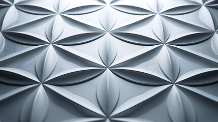 A close-up of a textured surface featuring a geometric pattern of petals.