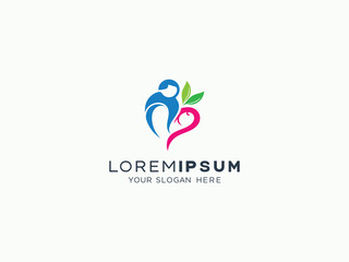 Love and care logo design vector template