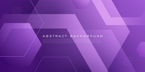 Abstract hexagon banner purple 3D background with simple geometric shapes pattern design. Eps10 vector