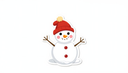 Cute snowman png sticker, transparent background, 8k. with white shades