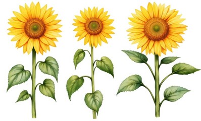 Bright sunflowers in vibrant colors