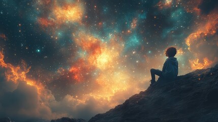 Obraz premium Mindfulness Journey Through a Cosmic Landscape