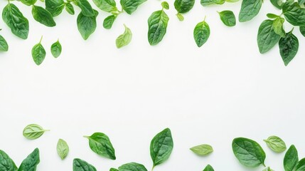 Fresh green spinach leaves arranged on a light background for culinary inspiration and healthy cooking ideas