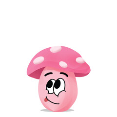 happy mushroom mascot illustration for design. cute and playful concept.  wild, food, nature, forest, edible, and fungi themes