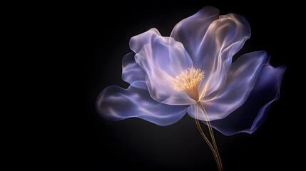 mesmerizing bioluminescent flower with delicate petals and glowing stamen