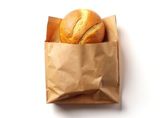Paper Bag with Bun, Top View, Design Space
