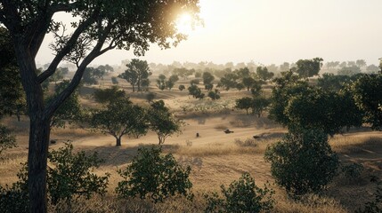 Obraz premium Sunrise Safari Landscape