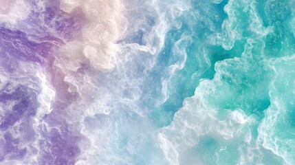 Obraz premium Pastel Swirls in Purple, Teal and Peach with Photorealistic Details