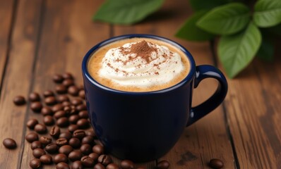 Delicious coffee with whipped cream