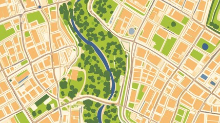 Obraz premium Unveil the City's Arteries: Its Street Map