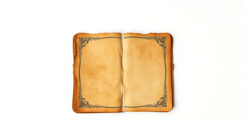 Fototapeta premium Vintage Travel Journal Page with Delicate Torn Edges