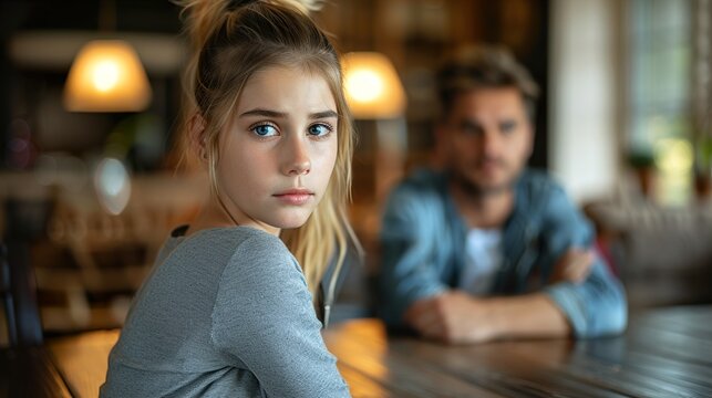 petite fille avec l'air triste parce que ses parents divorce, elle doit choisir entre l'un ou l'autre  HD 8K wallpaper Photographic Image