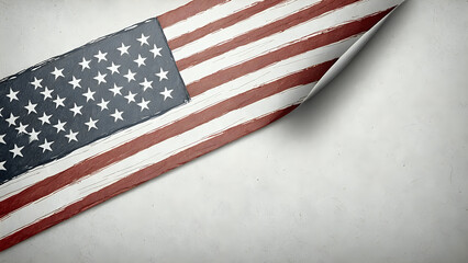 Obraz premium Fade grunge American flag, empty copy space, President's Day concept, 300dpi, illustration