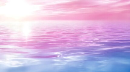 Obraz premium Dreamy Gradient Waves of Pink and Purple Over Calm Water Surface