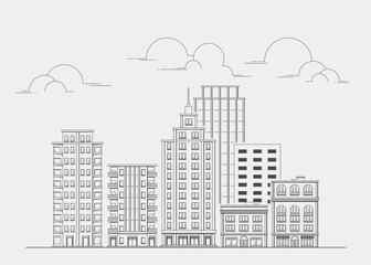 Obraz premium building city landscape line design