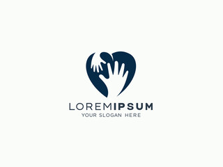 Love and care logo design vector template
