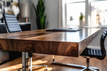 Stunning Walnut Wood Executive Desk