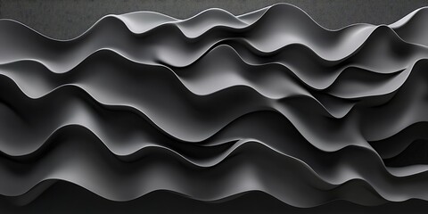 Dark grey wavy texture background. Abstract design