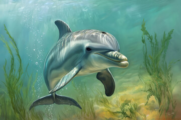 Fototapeta premium dolphin in the water