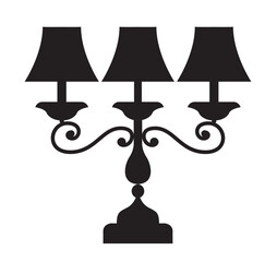 Obraz premium Ornate Candlestick Lamp Design vector
