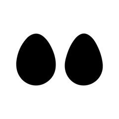 Two ostrich eggs silhouette vector flat illustration design on white background.