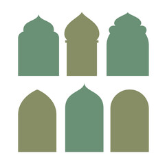 Green Mosque Silhouettes Ramadan Set